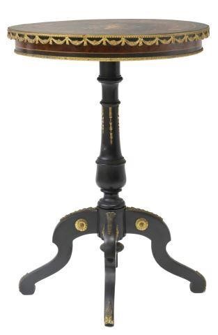 Appraisal: French Napoleon III period ebonized side table late th c