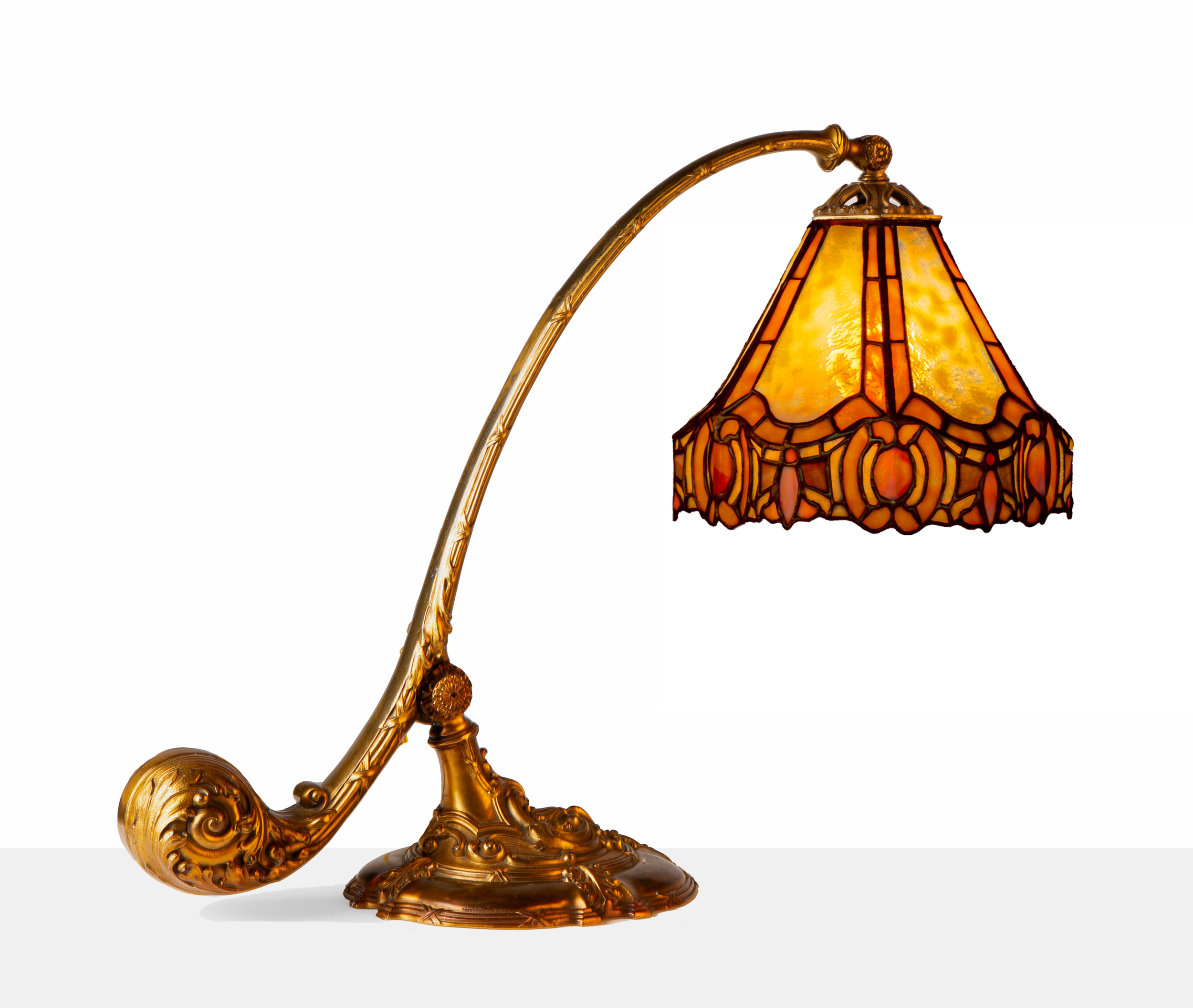 Appraisal: RARE IMPRESSIVE DUFFNER KIMBERLY COUNTERBALANCE LAMP circa leaded glass and