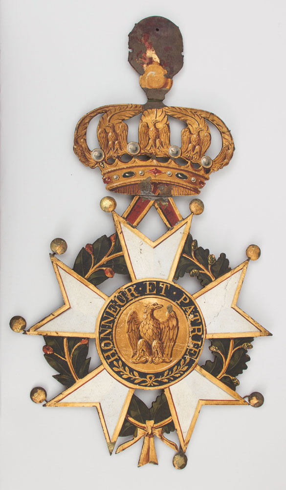 Appraisal: FRENCH PAINTED IRON WALL INSIGNIA OF THE LEGION OF HONOR