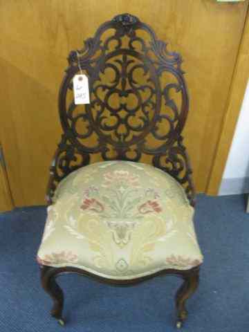 Appraisal: Victorian Laminated Rosewood Parlor Chair Belter or Meeks style elaborate