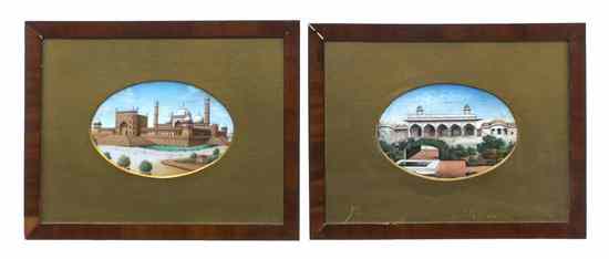 Appraisal: A Pair of Continental Painted Ivory Plaques each of oval