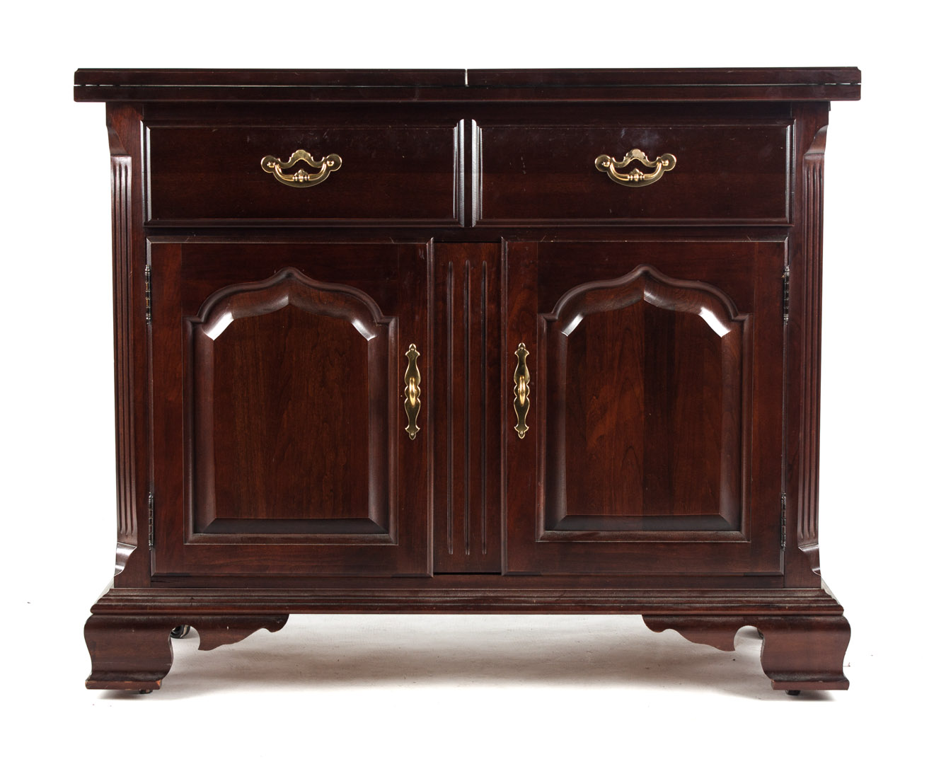 Appraisal: Federal style cherrywood server top with two fold-out leaves long