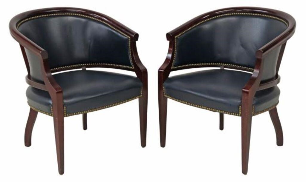 Appraisal: American barrel back chairs Paoli Inc late th c curving