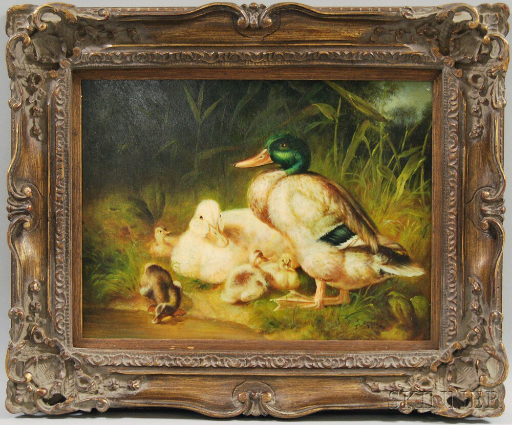 Appraisal: British School th Century Style Ducks Bears signature J L