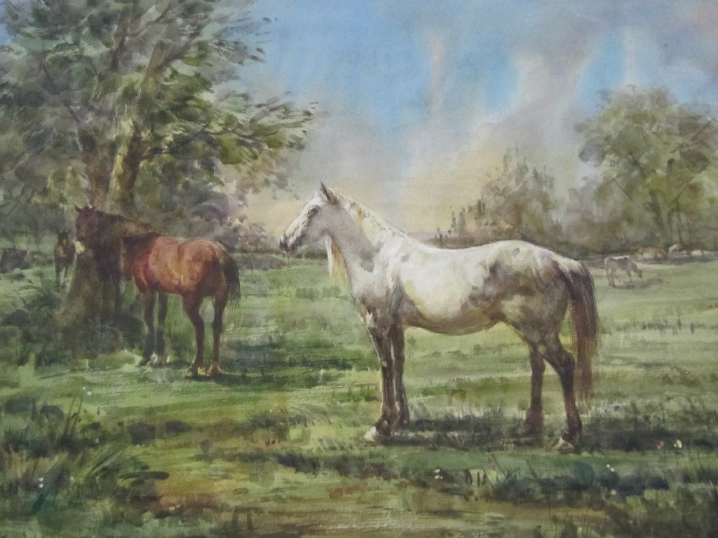 Appraisal: JOHN MURRAY THOMSON RSW RSA - Watercolour 'Horses in a