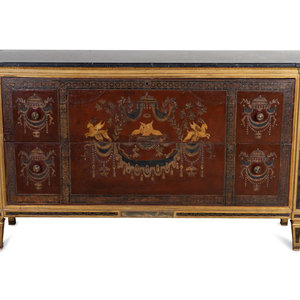 Appraisal: A Directoire Style Parcel-Gilt and Painted Commode EARLY TH CENTURY