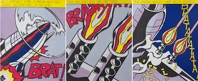 Appraisal: Roy Lichtenstein American - As I Opened Fire Poster triptych