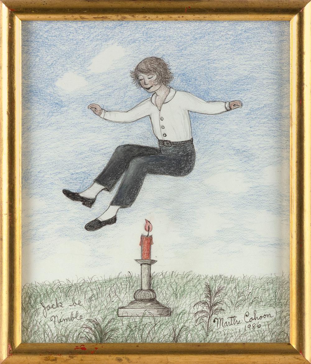 Appraisal: MARTHA FARHAM CAHOON MASSACHUSETTS - JACK BE NIMBLE MIXED MEDIA