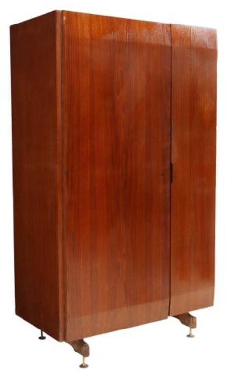 Appraisal: Italian mid-century modern teak armoire wardrobe c s two doors