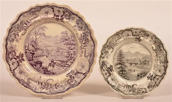 Appraisal: Two Historical Staffordshire Transfer Plates Two Historical Staffordshire China Red