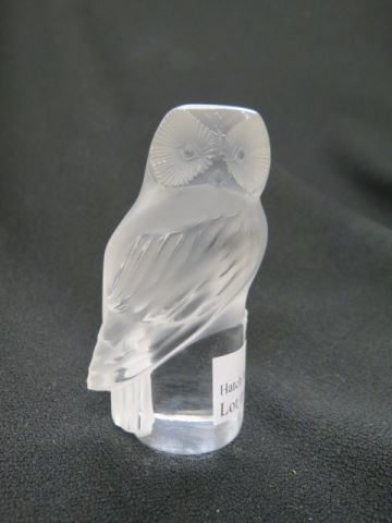 Appraisal: Lalique Crystal Figurine of an Owl signed excellemt