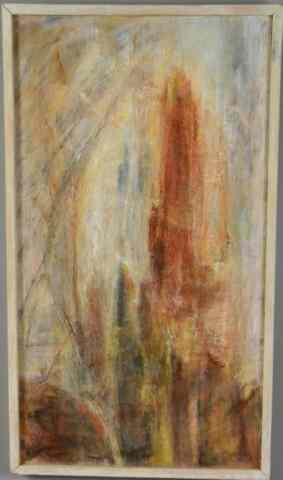 Appraisal: OIL PAINTING ON BOARDAbstract oil painting on board subdued pallete