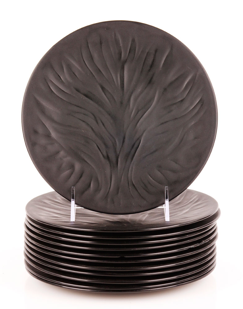 Appraisal: - Set of Lalique Black Glass Plates Set of twelve