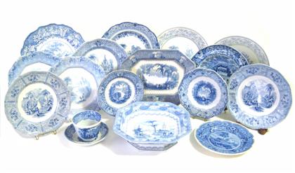 Appraisal: Group of Staffordshire light-blue transfer printed itemsadams and various makers