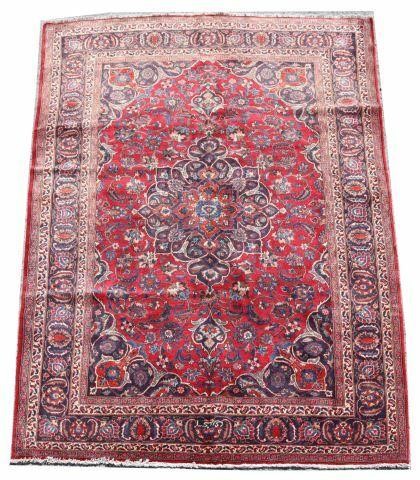 Appraisal: Hand-tied Persian Mashad rug approx ' l ' w