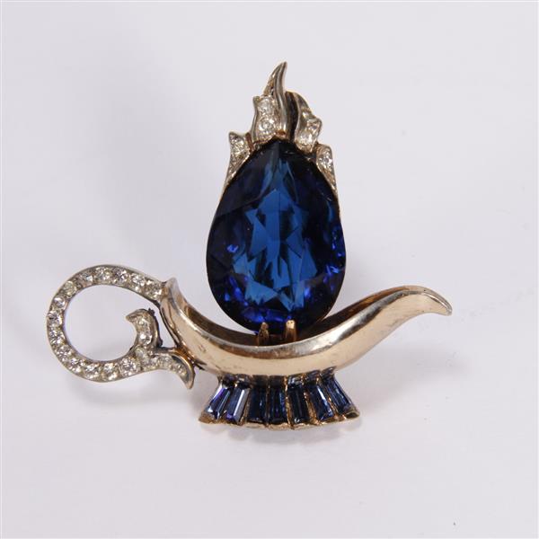 Appraisal: Coro Craft Corocraft sterling vermeil genie lamp pin H