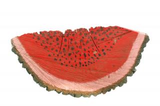 Appraisal: Primitive Folk Art Painted Watermelon Slice A primitive folk art