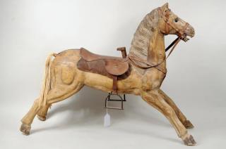 Appraisal: Folk Art Carved Wooden Rocking Horse Folk art carved wood