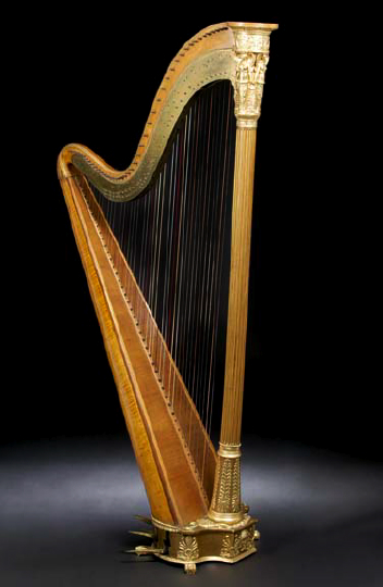 Appraisal: Good Sebastian Erard London Maple and Gilded Harp first quarter