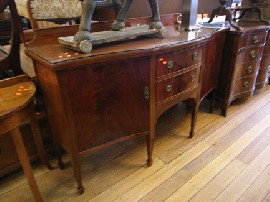 Appraisal: SHERATON STYLE FLAME MAHOGANY TWO DOOR TWO DRAWER SIDEBOARD