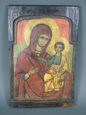 Appraisal: A th century Russian primitive icon depicting the Virgin of