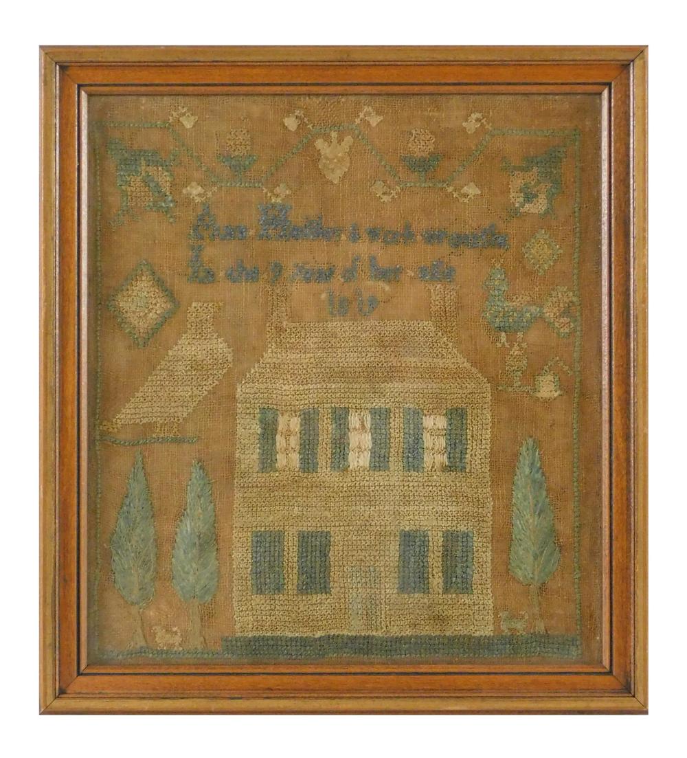 Appraisal: SAMPLER th C framed sampler signed and dated Ann Heisler