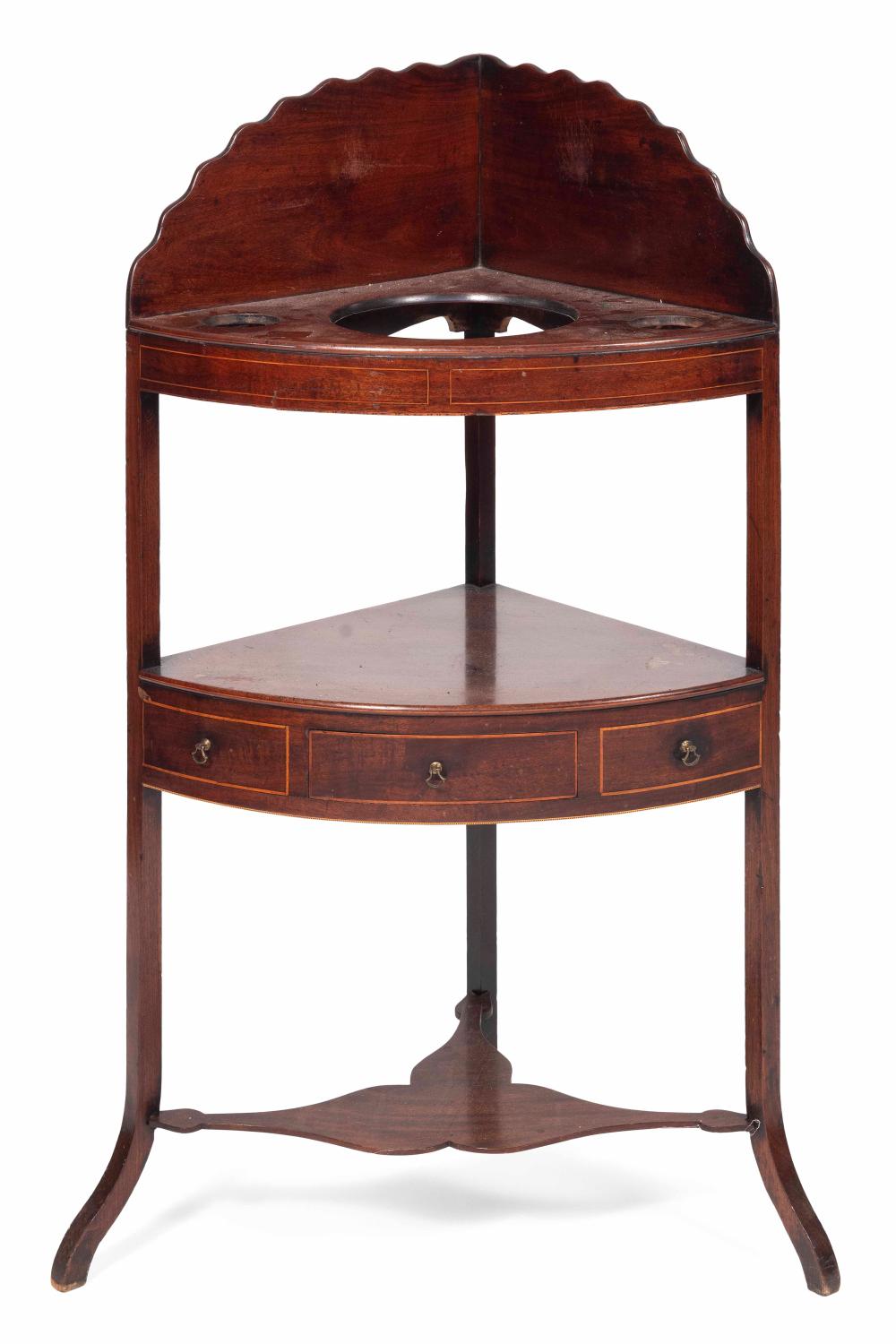 Appraisal: ENGLISH CORNER WASHSTAND EARLY TH CENTURY HEIGHT TAKES A CORNER