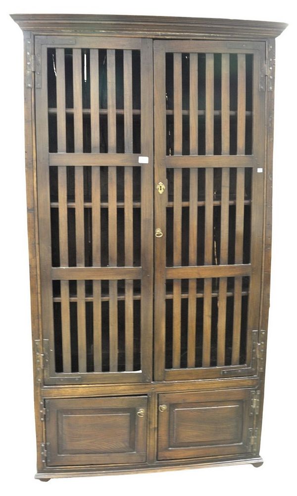 Appraisal: Large Cabinet with slat style doors over two panel doors