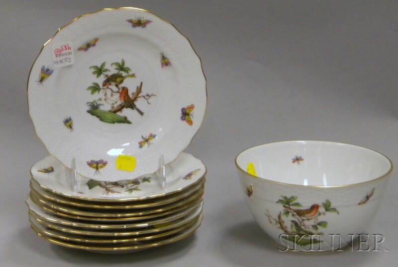 Appraisal: Set of Nine Herend Porcelain Plates and a Bowl plate