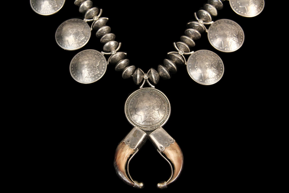 Appraisal: GENT'S NECKLACE - Rare Navajo Silver Necklace made with Mercury