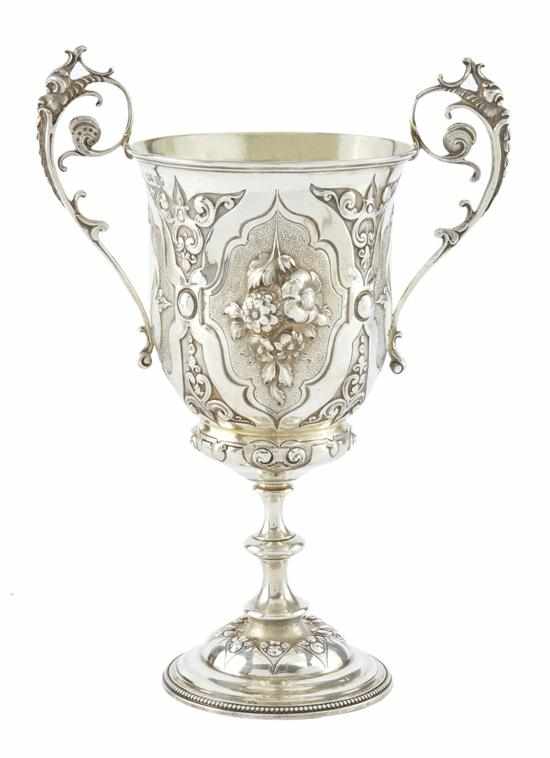 Appraisal: A VICTORIAN STERLING SILVER PRESENTATION CUP MAKER'S MARK WILLIAM EDWARDS