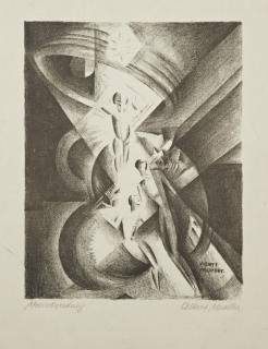 Appraisal: Albert Mueller - German Menschwerdung early th c print pencil