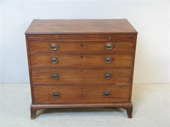 Appraisal: George III mahogany chest with brushing slide above four graduated