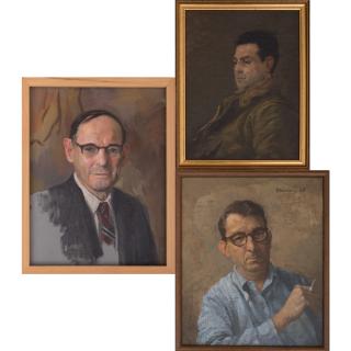 Appraisal: Herbert Steinberg - Three Male Portrait Studies Oil on canvas