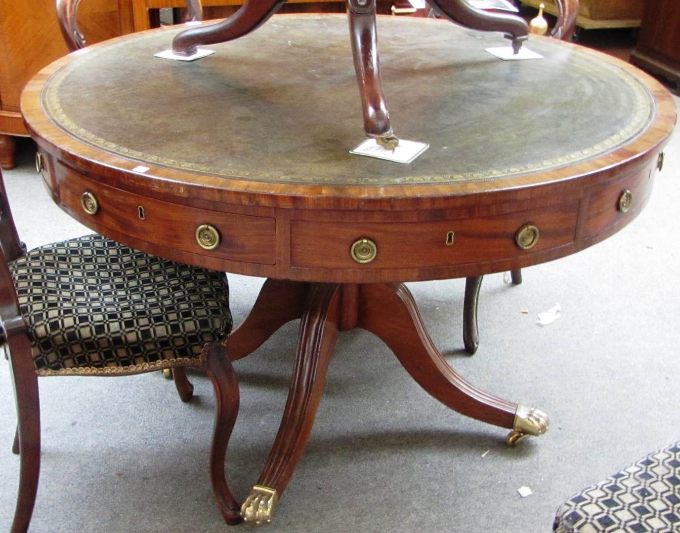 Appraisal: A th century George III style mahogany library table with