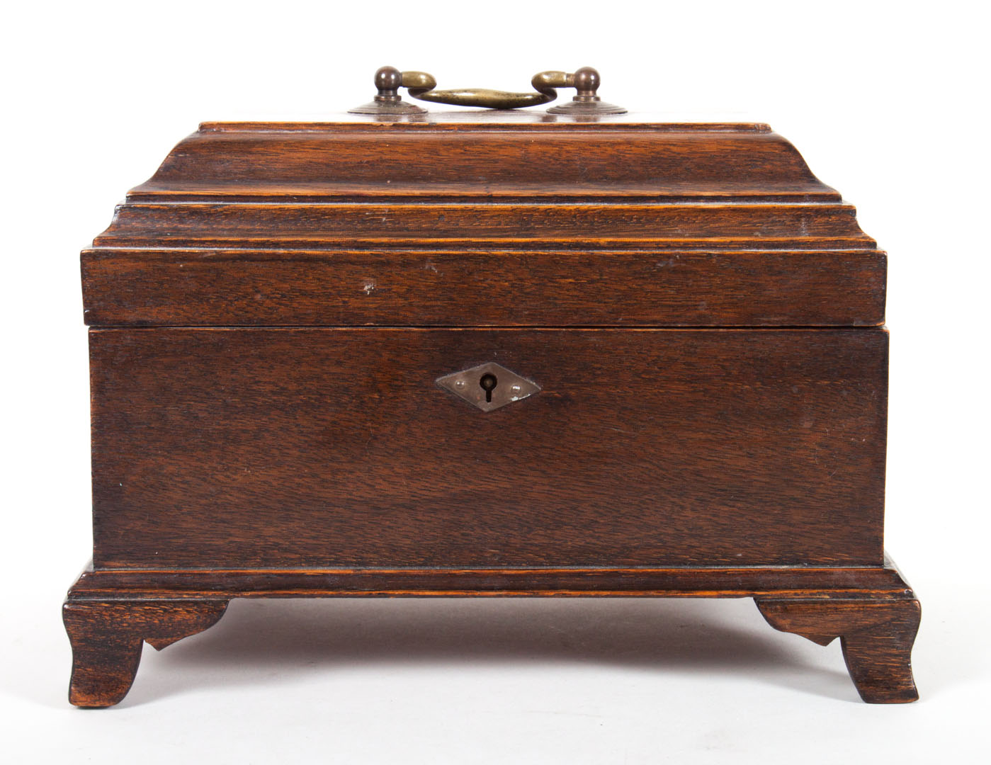 Appraisal: George III Chippendale walnut tea caddy fourth quarter- th century