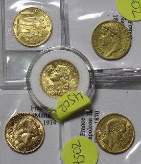 Appraisal: Lot of Foreign gold coins Lot of France Angel francs