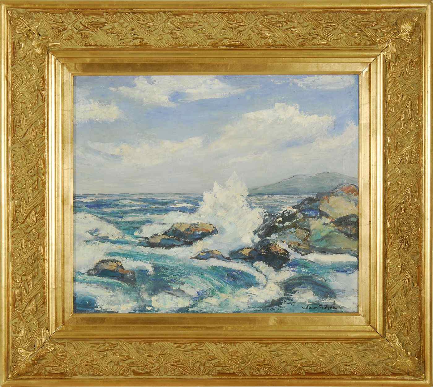 Appraisal: WILLIAM FISHERAmerican - Maine Coast'' Coastal rocky scene identified on