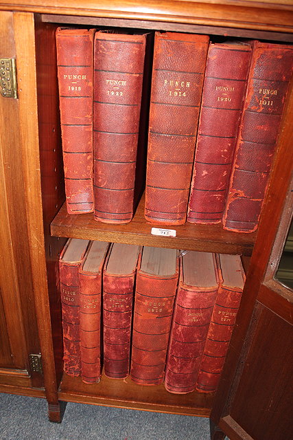 Appraisal: TWENTY ONE HALF LEATHER BOUND VOLUMES of Punch published by