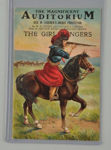 Appraisal: The Girl Rangers Advertising Postcard This embossed card depicts a