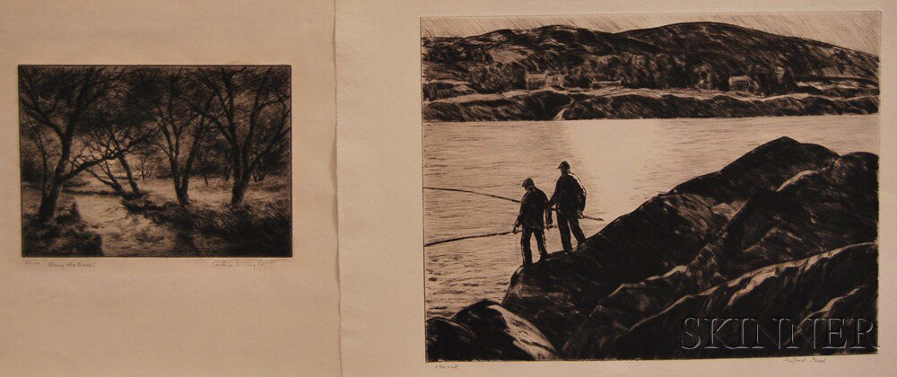 Appraisal: Two Unframed Etchings Gifford Beal American - Fisherman on the