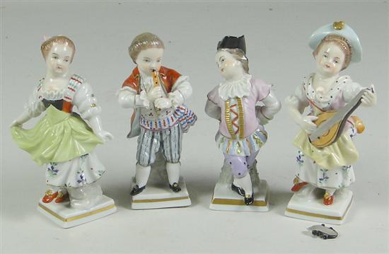 Appraisal: Four Dresden Figural Children Early th Century Four musicians and