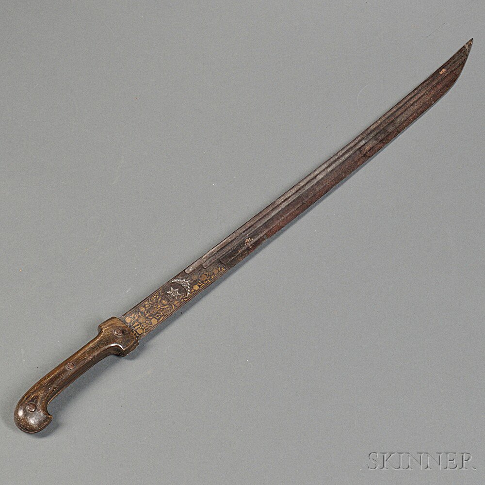 Appraisal: Persian Sword c th century bone grip iron blade with