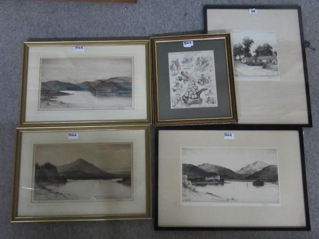 Appraisal: JOHN FULLWOOD Lot comprising four etchings all signed in pencil