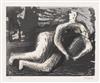 Appraisal: HENRY MOORE Two lithographs Adam Eve Both on TH Saunders