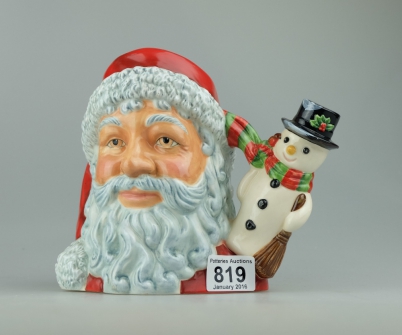 Appraisal: Royal Doulton Large Character Jug Santa With Snowman D