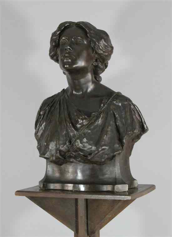 Appraisal: Leo A Whiting A late th century bronzed plaster bust