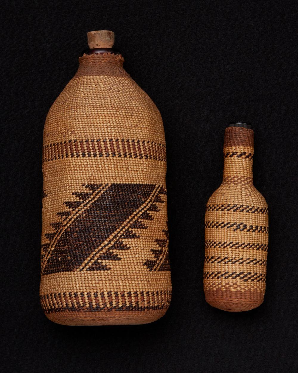 Appraisal: Two Atsugewi twined basket bottles Fourth-quarter th Century and later