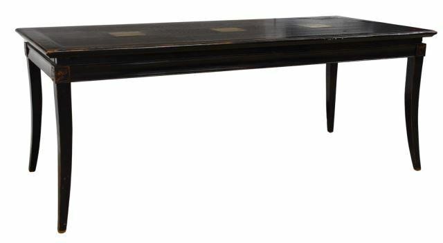 Appraisal: Chinese ebonized hardwood dining table th c having rectangular top