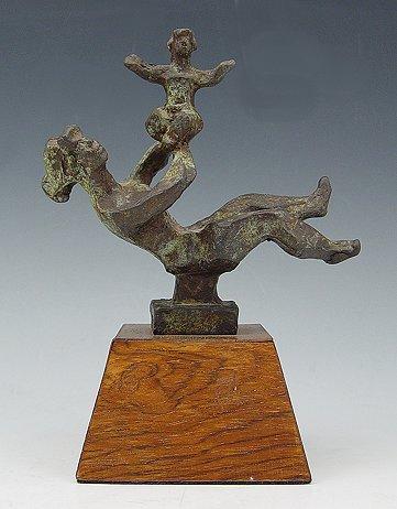 Appraisal: GROSS Chaim American - Mother Child Bronze '' h x